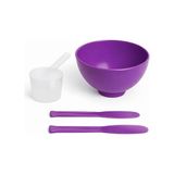 Nacario Alexdello Ad Maske Karıştırma Kabı 3 Lü Set Silikonlu Kırılmaz Mor Renk