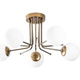 Nacario Amber LED Şık Metal Gövdeli 5'li Plafönyer Mutfak ve Salon Için E27 Uyumlu, Bej-5