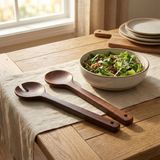 Nacario Amberhaus Akasya Naturel Ahşap 2’li Salata Kaşığı Seti | Dayanıklı ve Ergonomik Servis Kaşıkları | 27.5 cm | Doğal Ahşap Sofra Takımı