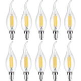 Nacario Amberled 10 Adet Kıvrık Buji Ampul 4W Şeffaf Filament Rustik LED Ampul – E14 Duy, 3200K Günışığı Işık - Cata - Avize Ampulü