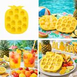 Nacario Ananas Şekilli Silikon Buz Kalıbı, Sarı, 12 Bölmeli, Tropikal Tema, Kokteyl ve Içecekler Için