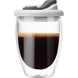 Nacario Aputue Çift Duvarlı Cam Kahve Kupası, 350ML Taşınabilir Silikon Kapaklı, Sıcak ve Soğuk Içecekler Için, Yüksek Borosilikat Cam, Seyahat ve Ev Kullanımı Için