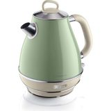 Nacario Ariete Vintage Elektrikli Su Isıtıcı Yeşil 2869/04 - Paslanmaz Çelik, Retro Kettle, 1,7 Litre 2000 Watt, Otomatik Kapanma, Kablosuz 360° Duylu