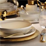Nacario Aryıldız Bone Porselen Gold 6 Kişilik 24 Parça Yemek Takımı
