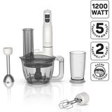 Nacario Arzum AR1187 Soprano Max Neo Multi Blender Seti 5 Fonksiyonlu 1200W, Beyaz