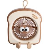 Nacario Asonic 3 Hız Kademeli Masaüstü Mini Fan - Sevimli Tost Ekmeği Tasarımlı Şarj Edilebilir Karikatür Vantilatör, Type-C Şarj Girişli, 45 Derece Ayarlanabilir Açılı Kişisel Masa Fanı