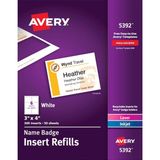 Nacario Avery Isim Rozet Uçları, Baskı Veya Yazma, 7 x 10 Cm, 300 Kart Stok Yedekleri (5392), Beyaz