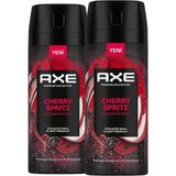 Nacario Axe Premium Collection Erkek Sprey Deodorant Cherry Spritz, 150 ml X2
