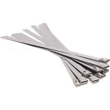 Nacario BADEM10 Cırt Kelepçe Metal Paslanmaz Çelik Kablo Zip Bağı Çok Amaçlı Bağlama 4.6X200 10 Adet