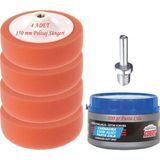 Nacario BADEM10 Pasta Cila Polisaj Süngeri Zımpara Tabanlı Turuncu 150 mm M14 Uyumlu Matkap Daire Aparatı (6 Parça)