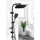 Nacario BADEM10 Robot Tepe Duş Seti Takımı Shower Yağmurlama Kare Banyo Masaj Duş Başlığı Sistemi Siyah