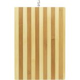 Nacario Bambu Kesme Tahtası – 26X36 cm Metal Kulplu Doğal Ahşap Kesim Panosu, Sebze ve Et Kesme Tahtası, Çizilmez, Hijyenik ve Dayanıklı