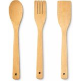 Nacario Bambu Mutfak Seti, Kaşık, Çatal, Spatula, Doğal Ahşap, Çizmez, Tava Dostu, 3 Parça,bambu Mutfak Gereçleri Seti, Kaşık, Servis Çatalı, Düz Spatula, Isıya Dayanıklı, Doğal Malzeme, 3'lü Set