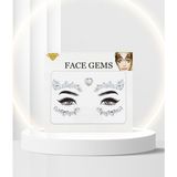 Nacario Bearpear Holografik Kalpli Kendinden Yapışkanlı Kristal Yüz Taşı Face Sticker
