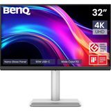 Nacario Benq MA320UP 32” 4K 3840X2160 Parlak Monitör,çift Usb-C, 90W Güç Dağıtımı,mac Renk Eşleştirme, USB Hub, Mac Üzerinden Parlaklık ve Ses Kontrolü,yükseklik ve Eğim Ayarlanabilir Stand,p3 Renk Gamı