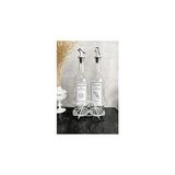 Nacario Beyaz Standlı Akıtıcılı Şeffaf 750 ml Beyaz Etiketli Yağlık Yağdanlık