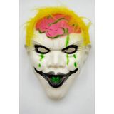 Nacario Beysüs Halloween Maske Palyaço Pembe Beyin Sarı Saç