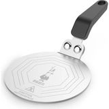 Nacario Bialetti - Indüksiyon Ocak Isı Difüzörü - 13CM - 1 Ila 9 Cups Aralığı Için Uygundur - Paslanmaz Çelik Gövde - Bakalit Sap - Halka Plaka - Adaptör Plakası
