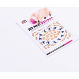 Nacario Bimotif Renkli Yapışkanlı 3D Tırnak Sticker Seti, Kelebek 1 Adet
