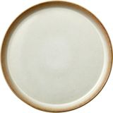 Nacario Bıtz Tabak, Yemek Tabağı, Seramik Yemek Tabağı, 27 cm Çapında, Krem/krem