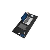 Nacario Black Deer Pu Deri Mouse Pad Dikişli Kenar Dayanıklı Büyük Boy Çift Yönlü Kullanım Ofis Masa Matı Sümen (Siyah, 90X40 Xl)