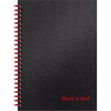 Nacario Black N' Red Notebook, Dayanıklı Sert Kapak, Birinci Sınıf Optik Kağıt, Scribzee Uygulaması Uyumlu, Çevre Dostu, Spiral Cilt, 8-1/4 Inç, 70 Çift Taraflı Çizgili Çarşaf, 1 Adet (L67000)