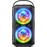 Nacario Bluetooth Hoparlör, W-Kıng 80W Taşınabilir Kablosuz Hoparlör Kutusu Müzik Kutusu, Güçlü Bas, Güçlü 105DB Ses, Karışık Renkli LED Işıkları, USB Çalma, 24 Saat Çalma Süresi
