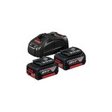 Nacario Bosch Professional 18 Volt Akü Şarj Cihazı Seti (2 x 5,0 Ah Li-Ion Akü + Gal 1880 Cv Şarj Cihazı, Karton Kutuda)