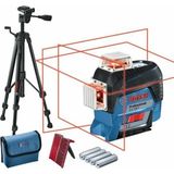 Nacario Bosch Professional Gll 3-80 C Çizgi Lazer (30M Çalışma Alanı [alıcı ile 120M], 4 x Aa Pil, Ip 54 Toza Karşı Koruma Sistemi, Kırmızı Lazer, Aa1 Pil Adaptörü, Bt 150 Tripod, Taşıma Çantası)