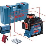 Nacario Bosch Professional Gll 3-80 Çizgi Lazer (30M Çalışma Alanı [alıcı ile 120M], 4 x Aa Pil, Ip 54 Toza Karşı Koruma Sistemi, Kırmızı Lazer, Taşıma Çantası)