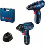 Nacario Bosch Professional Gsr 120-LI Akülü Delme Vidalama Makinesi + Gdr 120-LI Akülü Darbeli Somun Sıkma Makinesi (12 Volt, 2 x 2,0 Ah Akü, Şarj Cihazı, Plastik Çanta)