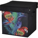 Nacario Bosphorus Saklama Kutusu Kapaklı Kırmızı Papağan Desen