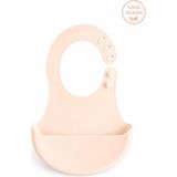 Nacario Bpa İÇERMEYEN%100 Silikon Bebek Mama Önlüğü Kaydırmaz Cepli Bebek Önlüğü Ekru