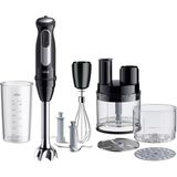 Nacario Braun Multiquick 5 Pro MQ55755M, 25 Hız Kademeli El Mikseri, Easy Click System Plus, 1000 W, Siyah, Mini Mutfak Robotu, Doğrayıcı, Çırpma Teli, Karıştırma ve Ölçüm Kabı (600 Ml)