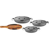 Nacario Brioni Stone-H 7 Parça Çizilmez Yanmaz Yapışmaz 18CM 20CM 22CM 3lü Sahan Omlet Seti