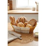 Nacario Buffer Oval Çift Renkli Plastik Rattan Sepet, Ekmek ve Meyve Sepeti, Hasır Görünümlü, Yıkanabilir, Mutfak ve Banyo Düzenleyici, 28X20X8 Cm, 3 Parça