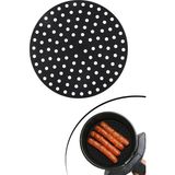 Nacario Buffer® Renkli Isıya Dayanıklı Yıkanılabilir Silikon Fırın ve Airfryer Yuvarlak Model Pişirme Matı 20 cm (Siyah)