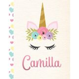 Nacario Camilla: Personalized Unicorn Sketchbook For Girls With Pink Name - 8.5X11 110 Pages. Doodle, Sketch, Create!