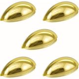 Nacario Çanak Kulp 5 Adet 64 mm Gold Altın Metal Mobilya Çekmece Dolap Kapak Kulpu Modern Mutfak Kulpları