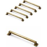Nacario Canik Mobilya Kulpları, 5 Adet Metal, Tv Ünitesi Yatak Odası Çekmece Vestiyer Mutfak Dolap Kulbu (Antik Sarı, 224 Mm)