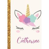 Nacario Catherine: Catherine Unicorn Personalized Black Paper Sketchbook For Girls And Kids To Drawing And Sketching Doodle Taking Note Marble Size 8.5 x 11