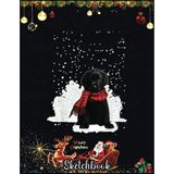 Nacario Christmas Sketch Book: Black Labrador In The Snow Merry Christmas Winter Gift, 120 Pages Help You Design Your Ideas Size 8.5 x 11 Inches