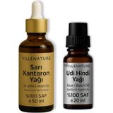 Nacario Cilt ve Saç Bakım Yağı Seti, Sarı Kantaron 50 ml ve Udi Hindi Yağı 20 Ml, %100 Saf Doğal, Soğuk Sıkım, Nemlendirici ve Besleyici