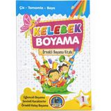 Nacario Çocuk Kelebek Resim Boyama Kitabı, Örnekli, 32 Sayfa, 6 Renkli Kalem Dahil, Çiz-Tamamla-Boya, 2'li Set
