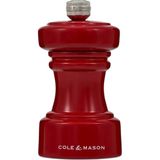 Nacario Cole & Mason Hoxton Karabiber Değirmenleri - Sofralık Karabiber Değirmeni - Doldurulabilir Karabiber Değirmeni - Mutfak ve Ev Aksesuarı - Karbon Çelik Mekanizmalı Karabiber Değirmeni - 4'', Kırmızı