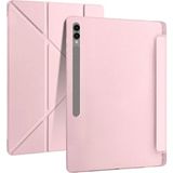 Nacario Constraın - Samsung ile Uyumlu Galaxy Tab S10 / S9 Plus / S9 Fe Plus 12.4 Kılıf Kalem Bölmeli Katlanan Standlı Akıllı Kapak - Bej