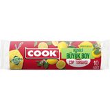 Nacario Cook Büzgülü Kokulu Çöp Torbası, Büyük Boy (Limon) 65 x 70 cm (10 Adet/rulo)
