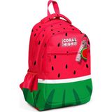 Nacario Coral High Üç Bölmeli Okul Sırt Çantası, Kırmızı Yeşil Karpuz Desenli, Polyester, 18.5 Litre, Ortopedik, 31X15X40 cm