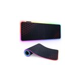Nacario Coverzone Büyük Oyuncu Rgb Mousepad ve Klavye Pad Kırmızı Altıgen Desenli Red Hex Tasarım Işıklı 70CM x 30CM Mouse Pad
