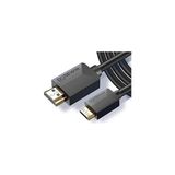 Nacario Coverzone Micro HDMI To HDMI Kablo 2 Metre Altın Uçlu Yüksek Hızlı 1080P 4K Destekli Görüntü ve Ses Aktarım Kablosu Kamera Tablet Laptop Monitör Tv Uyumlu Dayanıklı Kablo | ZR1230 (Siyah 2 Metre)